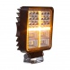 LED světlo hranaté, bílá + oranžová, 38x3W, ECE R10
