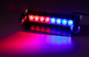 PREDATOR LED vnitřní, 8x3W, 12-24V, červeno-modrý, 240mm, CE