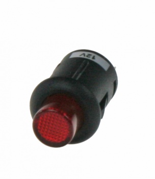 Tlačítko kulaté 6A červená LED
