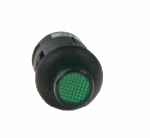 Tlačítko kulaté 6A zelená LED