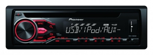 Pioneer DEH-2800UI s CD mechanikou, čelními vstupy USB a AUX, iPod/iPhone, podpora Android