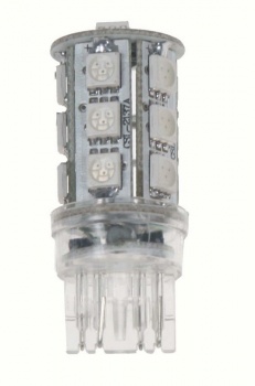 LED žárovka 12V s paticí T20 (7443) oranžová, 18LED/3SMD
