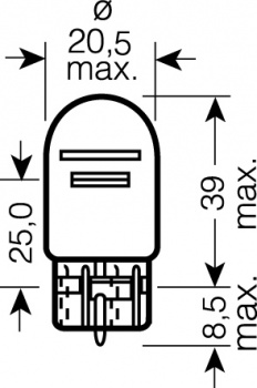 OSRAM 12V W21/5W (W3x16q) 21/5W standard (1ks)