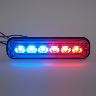 PREDATOR 6x4W LED, 12-24V, červeno-modrý ECE R65