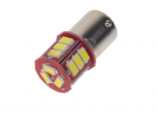 LED BAU15s bílá, 12-24V, 18LED/5730SMD