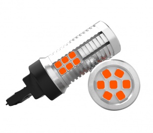 LED T20 (7440) oranžová, 12-24V, 30LED/3030SMD