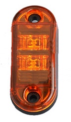 Boční obrysové světlo LED, oranžový ovál, homologace