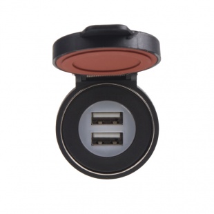 2x USB zásuvka s magnetem ve voděodolném držáku max 2x 2,4 A