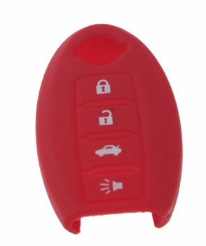 Silikonový obal pro klíč Nissan Tiida, Qashqai 4-tlačítkový, tmavě červený