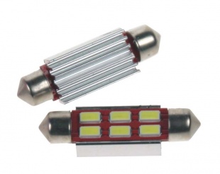 LED žárovka 24V s paticí sufit (42mm), 6LED/5730SMD s chladičem