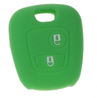 Silikonový obal pro klíč Peugeot/Citroën, 2-tlačítkový, zelený