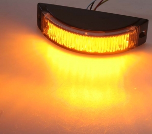 Výstražné LED světlo vnější, oranžové, 12-24V